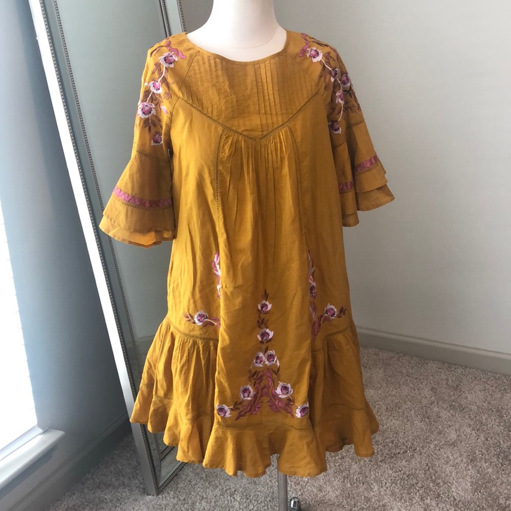 New Free People Pavlo Cotton Embroidered Dress - Picture 6 of 9
